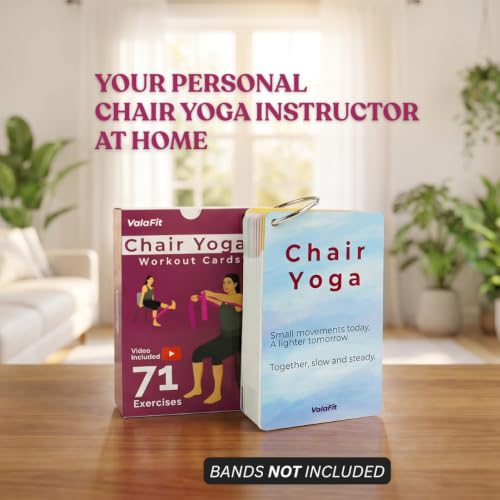 [Large Print Cards] Chair Yoga for Seniors Over 60; 71 Poses & QR Videos