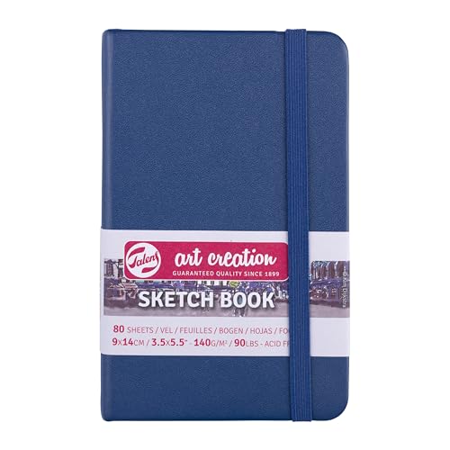 Talens Japan T9314-231M 452132 Art Creation Sketchbook, Drawing Notebook, 3.5 x 5.5 inches (9 x 14 cm), Navy Blue - color: blue (navy blue), size: 9×14cm