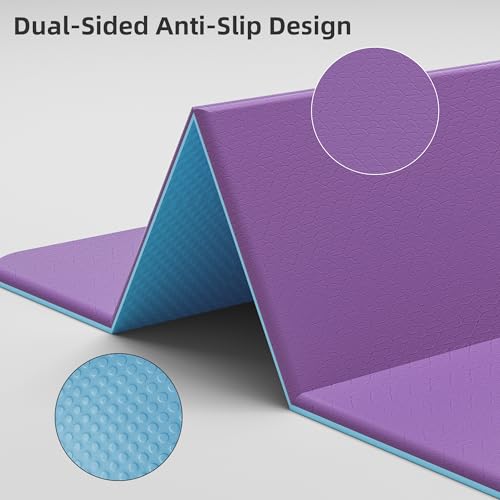 HAHE 7-Fold Design Extra Thick Yoga Mat 72"L x 24"W x 0.47", TPE