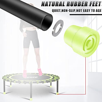 Newan 40"-48" Silent Mini Trampoline Fitness Trampoline Bungee Rebounder Jumping Cardio Trainer Workout for Adults-Max Limit 330lbs - color: 40" Round green (NO Handle)