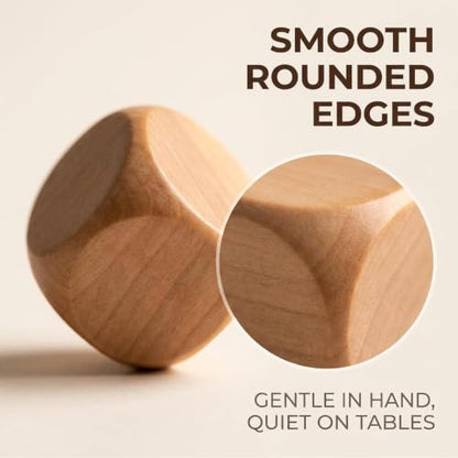10Pcs Wooden D6 Dice Set, 20mm Round Corner, 6 Sided Gaming Dice for Adults Standard Game Dice