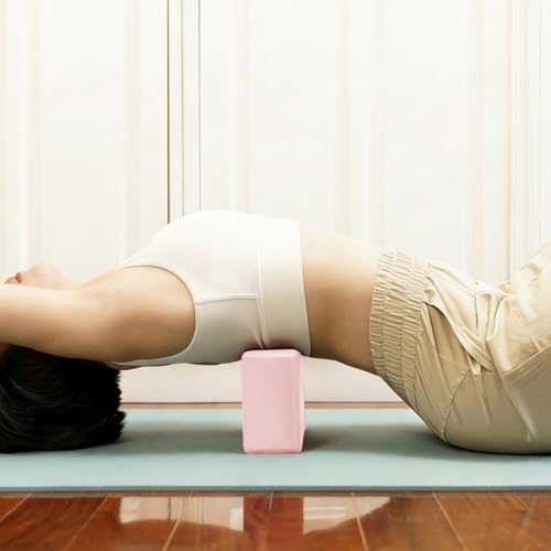Yoga Blocks 2 Pcs, 9"x6"x3" Yoga Brick Foam Blocks EVA Foam Block Yoga Props Accessories for Yoga Pilates Stretching and Meditation - color: Light Pink