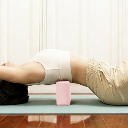 Yoga Blocks 2 Pcs, 9"x6"x3" Yoga Brick Foam Blocks EVA Foam Block Yoga Props Accessories for Yoga Pilates Stretching and Meditation - color: Light Pink
