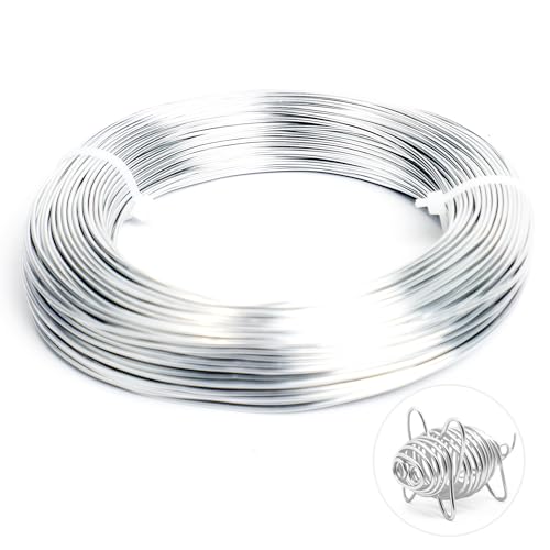 18 Gauge Aluminum Craft Wire, 164FT 1mm Bendable Metal Wire for Jewelry Making, Wreath Making, Beading (Silver) - color: Silver