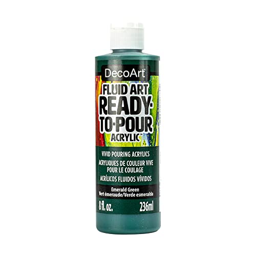 Deco Art DecoArt FluidArt Ready-To-Pour Acrylic Paint 8oz-Emerald Green - color: Emerald Green