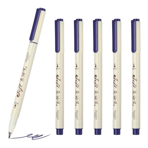 PATIKIL Fineliner Colored Pens, 6 Pcs Purple Felt Brush Tip Fineliner Marker Waterproof Ink Watercolor Coloring Book Art Supplies Set for Artist Journaling Scrapbooking - color: Purple