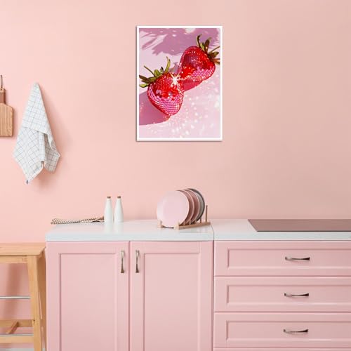 AIBOERL Strawberry Diamond Art Kits for Adults,Strawberry 5D Diamond Painting Kits for Adults Beginners,DIY Full Round Drill Diamond Dot Painting Gem Art Kits for Adult, Home Wall Decor 12x16Inch - color: DP02723