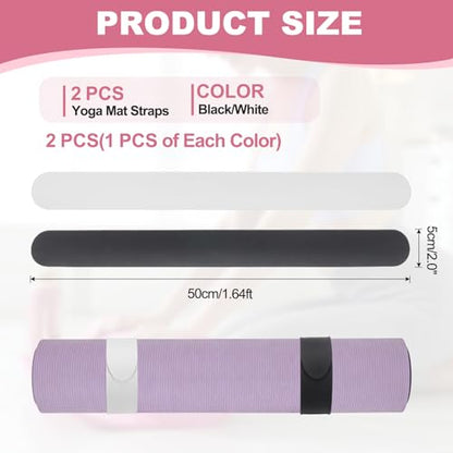 Yoga Mat Strap Slap Band, One Snap Yoga Mat Slap Band for Keep Mats Tightly Rolled Exercise Mat Sling Holder - color: Black/White