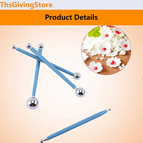 4 Piece Clay Sculpting Tools Kit, Double-Ended Metal Ball Tools Stylus Cake Decoration Modeling Tools Set, Wax Carving Tools Embossing Tools