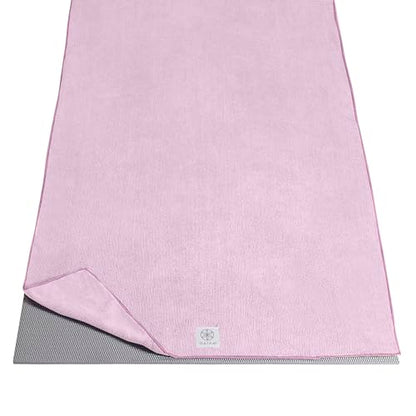Gaiam Yoga Mat Towel, Non-Slip Microfiber (Heron Lilac) - color: Lilac Lace