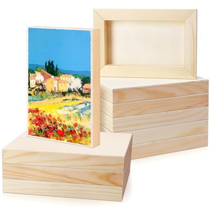 FSWCCK 10 Pack 4 x 6 inch Wood Panel Boards, Unfinished Wood Canvas Panels for Crafts, Painting Canvas, DIY Art Projects, Pouring, Arts Use with Oils, Acrylics - size: 4"X 6" 10 Pack