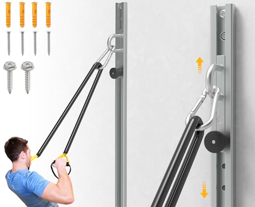 Resistance Band Wall Anchor with Automatic Locking Function, 40" Adjustable Resistance Band Wall Mount System, Multi-Functional, Home Gym Solution for Strength Training, Workout Goals | 100+ Exercises