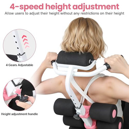 HEVIRGO Mini Inversion Table with Adjustable Back Support,Re-Align The Spine, Stretch The Back and Neck, Heavy-Duty Steel Frame Yoga Inversion Stool, Compact Foldable Stretcher, 350lbs Capacity