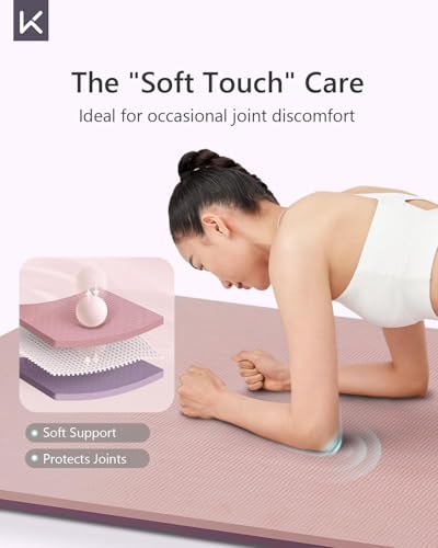 KEEP Yoga Mat 7mm Thick Non Slip - Extra Cushion TPE Exercise Mat for Home Workout & Pilates, Eco Friendly Knee Protection, 72"x24" Large Fitness Mat with Carrying Strap - color: Purple