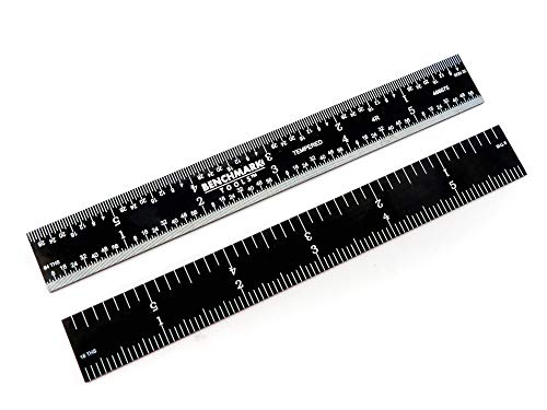 Benchmark Tools 466675 Rigid 4R 6 Inch Machinist Rule with 1/8, 1/16, 1/32 and 1/64 Markings Tempered Stainless Steel Non-Glare Black Chrome Finish Conforms to EEC-1 Accuracy Standards (1)