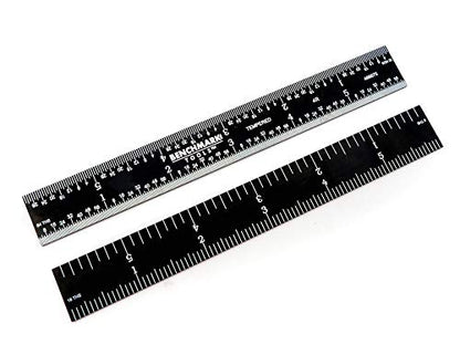 Benchmark Tools 466675 Rigid 4R 6 Inch Machinist Rule with 1/8, 1/16, 1/32 and 1/64 Markings Tempered Stainless Steel Non-Glare Black Chrome Finish Conforms to EEC-1 Accuracy Standards (1)