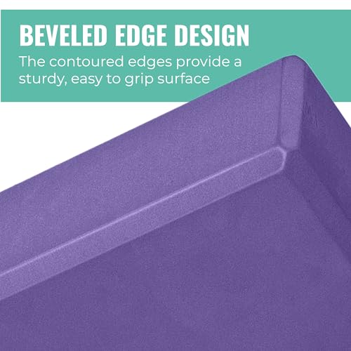 3in Foam Bulk Yoga Blocks, 10 Pack | Bulk Workout Brick for Stretching, Pilates, and Workout, Firm and Supportive Exercise Blocks for Home, Schools, and Studios - color: Purple