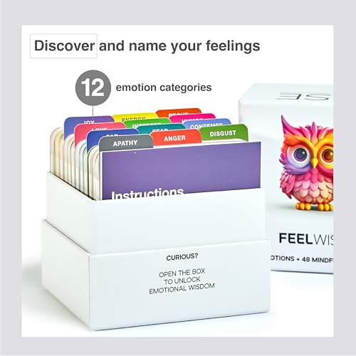 Emotional Intelligence Card Deck – Master Your Emotions with 156 Emotion Cards and 37 Micro-Mindfulness Technique Cards to Enhance Resilience and Thrive - color: Card Deck