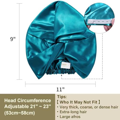 ZIMASILK 22 Momme 100% Mulberry Silk Bonnet for Sleeping Women, Turquoise - color: Turquoise