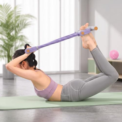 6-Tube Elastic Yoga Pedal Puller Resistance Band - color: Purple