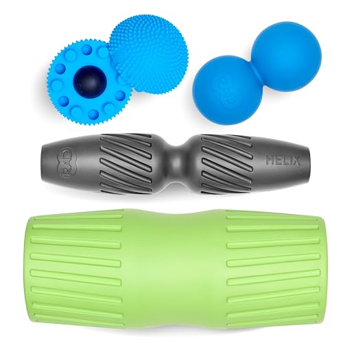 RAD Back Relief Massage Set – Myofascial Release Bundle for Back Pain, Muscle Recovery, and Mobility - Includes Exercise Foam Rollers, XL Peanut Massage Ball, and Neuro Ball Foot Roller - style: Back Bundle – 4-Piece