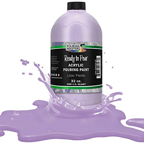 Pouring Masters Lilac Fields Ready to Pour Acrylic Pouring Paint - Premium 32-Ounce Pre-Mixed Fluid Acrylic Paint - Fluid Art Supplies for Canvas, Wood, Paper, Tile & Rocks