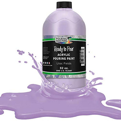 Pouring Masters Lilac Fields Ready to Pour Acrylic Pouring Paint - Premium 32-Ounce Pre-Mixed Fluid Acrylic Paint - Fluid Art Supplies for Canvas, Wood, Paper, Tile & Rocks