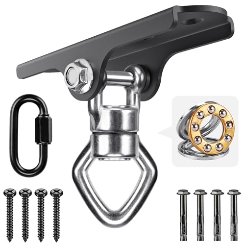 360° Swivel Swing Hanger with Ball Bearing Swing Ceiling Mount Hanging Chairs Hanger 900 LBS Capacity Aerial Silks Mount Hardware for Hammock Chair, Porch Swings, Tire Swings, gym rings, Heavy Bag - color: Ball Bearing 360° Swivel Diamond Hook ( 1 Pack )