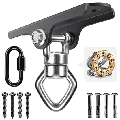 360° Swivel Swing Hanger with Ball Bearing Swing Ceiling Mount Hanging Chairs Hanger 900 LBS Capacity Aerial Silks Mount Hardware for Hammock Chair, Porch Swings, Tire Swings, gym rings, Heavy Bag - color: Ball Bearing 360° Swivel Diamond Hook ( 1 Pack )