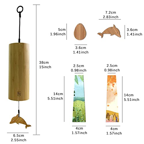 LingTing Bamboo Wind Chimes for Sound Healing and Meditation - Relaxing Emotions, Unique Gardening Gift for Outdoor Decoration (Dm-Rain)