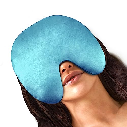RelaxCoo Microwave Heating Pad, Face Eye Mask Microwavable for Dry Eyes, Migraines, Headache, Sinus Pressure Relief and Relaxation, Warm Compress Eye Pillow Heat Pad, Blue - style: Blue 1 Pack