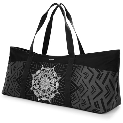 Gonex Yoga Mat Bag For Women, 60L Extra Large Pilates Mat & Blocks Carrier - color: Black