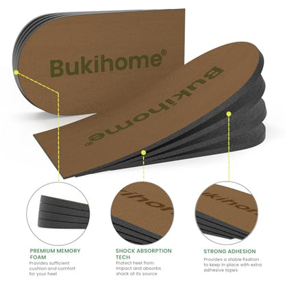 Adjustable Heel Lift Inserts- Bukihome Orthopedic Shoe Lifts,Brown,1 Pair L - color: Brown, size: Large (Pack of 2)