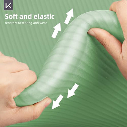 KEEP Extra Thick NBR Yoga Mat - color: Green, size: 72”x32”x15mm