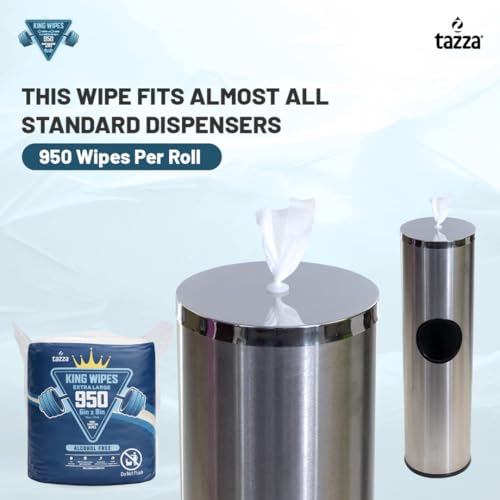 Tazza Gym Equip Wipes, 4 x 950 Count (3800 Total Wipes) - Durable, Pre-Saturated Gym Equipment & Surface Cleaning Wipes