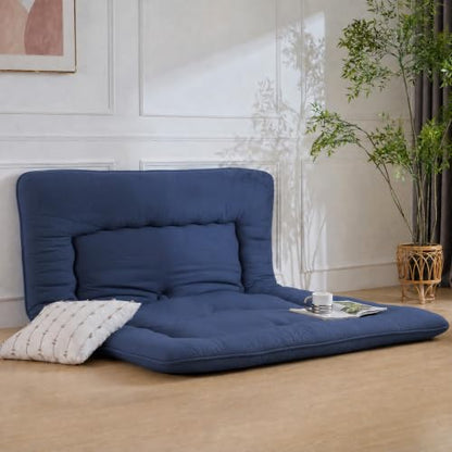 Japanese Floor Mattress,3.5" Thicken Futon Mattress Tatami Mat - color: Navy Blue, size: Twin (80”L × 39“W)