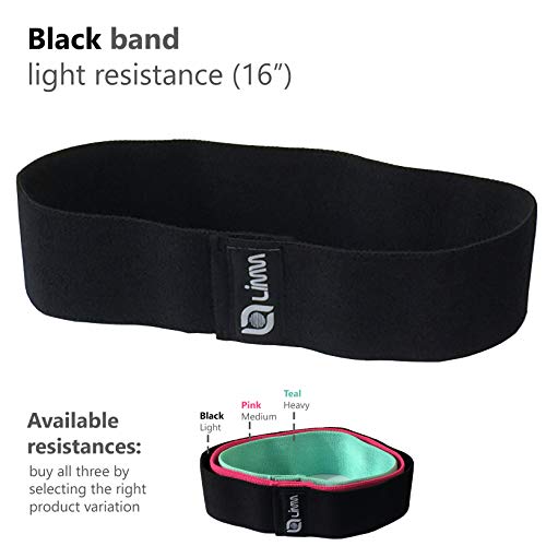 Fittest Pro by Limm Resistance Bands for Legs and Butt, Fabric Exercise Loop Bands Yoga, Pilates, Rehab, Fitness and Home Workout, Strength Bands for Booty - color: Black Leg Bands - Large - 16 inches