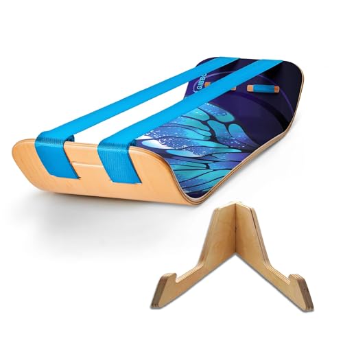 GIBBON SlackBoard, Balance Board Kids & Adults, Slackline Balance Trainer - color: Butterfly Plus with Stand