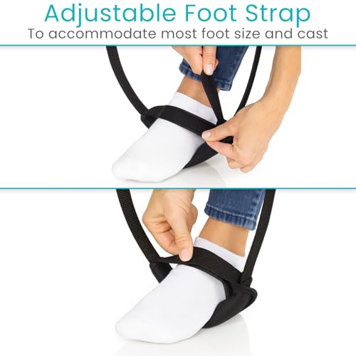 Vive Leg Lifter Strap - Leg Raise Stretch Strap w/Loop for Physical | Therapy, Elderly - Doesn't Strain Knee, Thigh, & Hip Like Other Leg Lifters - Hamstring Stretcher After Surgery, Bed Foot