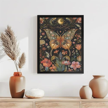 Diamond Art Kits for Adults,Moon Butterfly Diamond Painting Kits 12X16In | 5D Diamond Art Paintings for Beginners,Round Full Drill Diamond Dot Tools Kit,Extra Diamonds,Stress Relief Craft,DIY Gift - color: Butterfly-B19338
