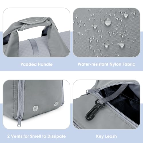Sportsnew Tote Yoga Mat Gym Bag 20L Women W/Shoe Compartment Wet Dry Pocket - color: Grey