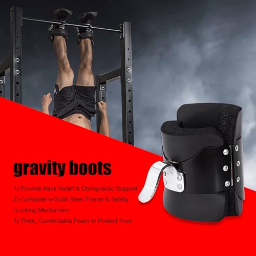 Zerone Boots Hanging Inversion Boots Solid Steel Boots Inversion Boots for Pull Up Hanging Hang Up Boots for Stretching Muscles, Relieving Back Pain