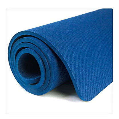 Hatha Yoga Extra Thick TPE Yoga Mat - 72"x 32" Thickness 1/2 Inch -Eco Friendly- With High Density Anti-Tear Exercise Mats For Home Gym Travel & Floor Outside - color: Blue