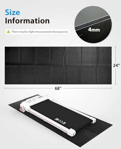 CIIHI Foldable Rubber Treadmill Mat - Walking Pad Mats for Home Fitness - Bike Gym Mat in High Resilience, Floor Protector with Non-Slip Texture, Easy to Clean