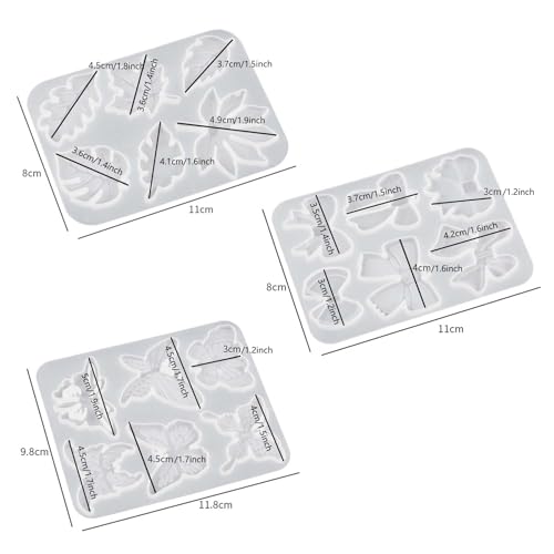 Attuslla 3 PCS Hair Stick Resin Molds Silicone Kit, 19 PCS Silicone Hairpin Molds Hair Stick Molds for Jewelry Crafts Making, Hairpin Clip DIY - color: Style C