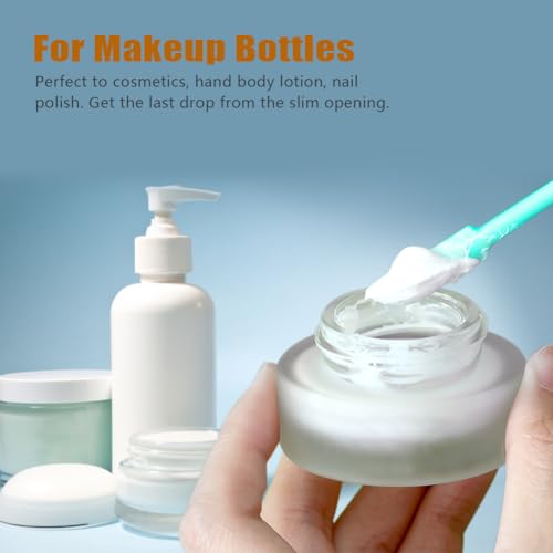 Silicone Spatula Set 6Pcs, Mini Jar Scraper for Makeup & Food | Mini spatulas reach every last drop in jars and bottles, reducing waste for food, cosmetics and personal care products. - color: Blue