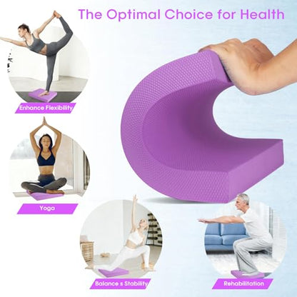 Exercise Balance Pad，Balance Foam Mat for Physical Therapy Equipment & Strength Stability Training, Slip Resistant Foam Mat for Yoga, Pilates, Meditation，Gardening knee pads - color: Purple