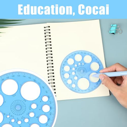 Circle Template for Drawing, Professional Geometric Circle Ruler for Drafting, Plastic Circle Stencil Templates, Large and Small Circle Drawing Tool, Multi Function Drawing Aid Tool for Studying