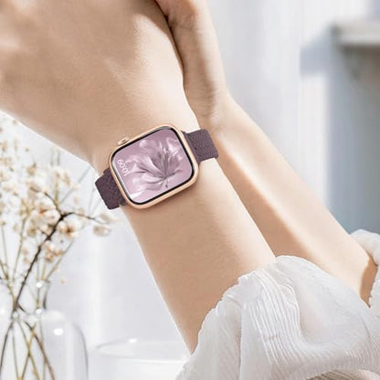 Slim Braided Stretchy Band Compatible with Apple Watch Bands Women | 40mm 41mm 42mm 38mm 44mm 45mm 46mm 49mm Thin Elastic Nylon Solo Loop Strap ,Wristband for iWatch Series 11 10 9 8 7 6 5 4 SE - color: SmokePurple, size: 38/40/41/42mm