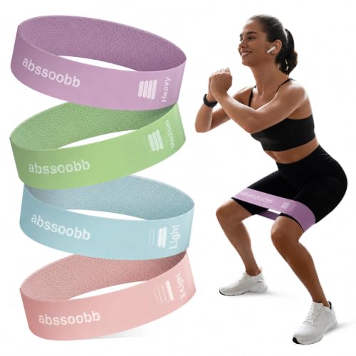 Silicone Resistance Bands, 4-Pack Exercise Loop Bands